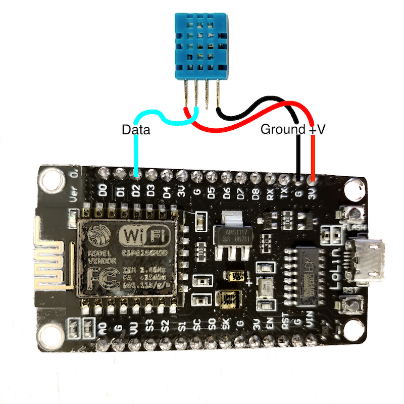 ModeMCU DHT Wiring