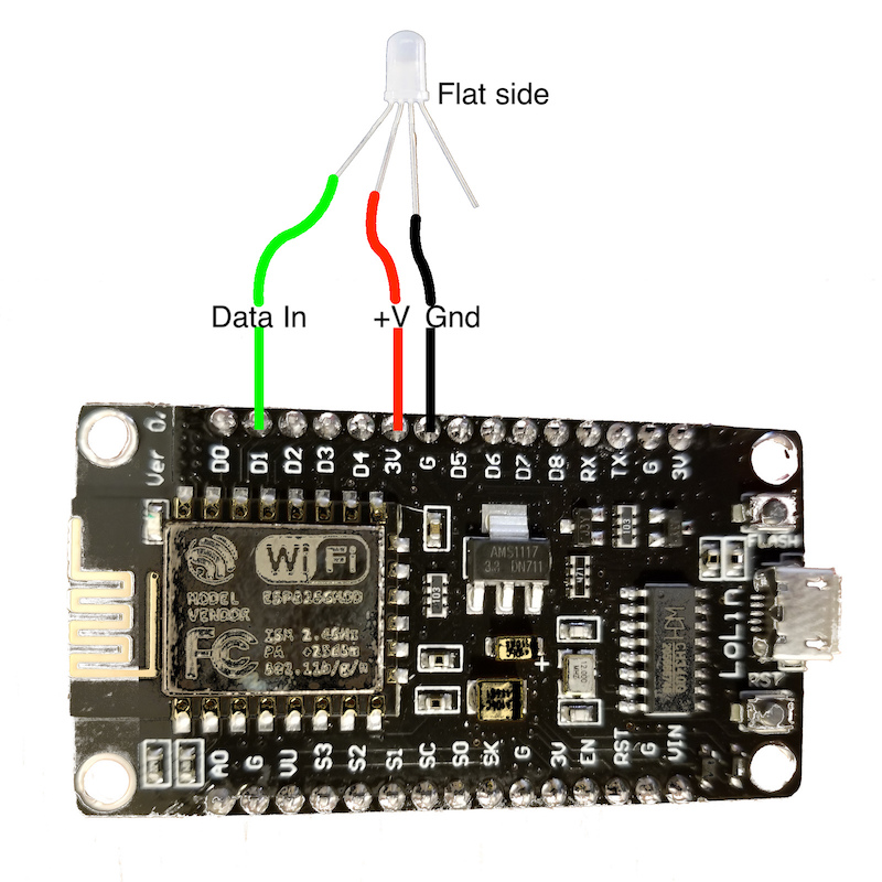 ModeMCU LED Wiring