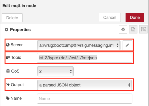 MQTT in node config